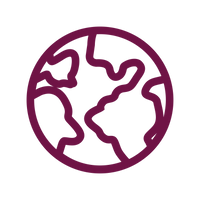 Purple drawn icon of World