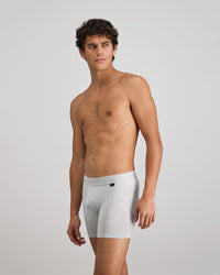 Bamboo Mens Trunk in GREY MARLE. Flat lay back view
