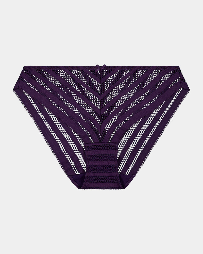 Lola Bikini in PURPLE VELVET. Flat lay front view