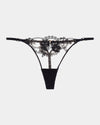 Niara Thong in BLACK/BEAUJOLAIS. Flat lay front view