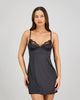 Model wears Romilly Chemise in BLACK. On body front view