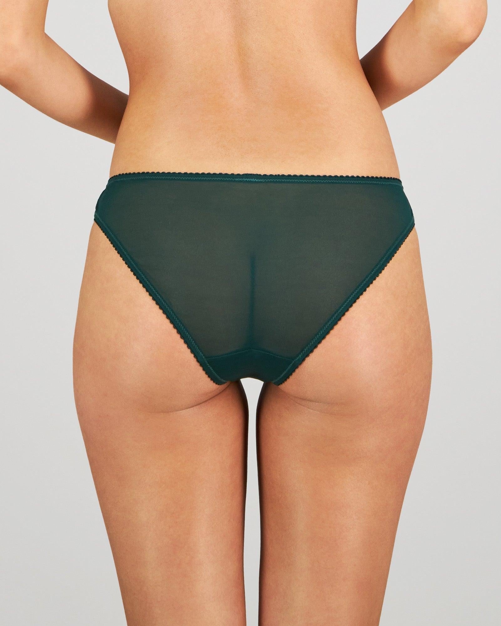 Model wears Sofia Bikini in RAIN FOREST. On body back view