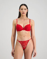 Florence Push Up Bra in SALSA. Flat lay back view