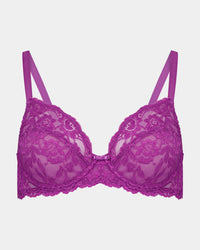 Baroque Underwire Bra in RADIANT ORCHID. Flat lay front view