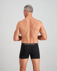 Model wears Cotton Texture Mens Trunk in BLACK. On body back view