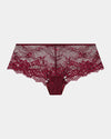 My Fit Lace Brazilian in WINDSOR WINE. Flat lay front view