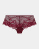 My Fit Lace Brazilian in WINDSOR WINE. Flat lay front view