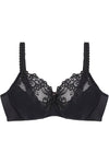 Coral Underwire Bra in BLACK. Flat lay front view