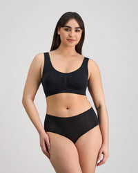 Bendon Essentials Crop Top in BLACK. Feature shot