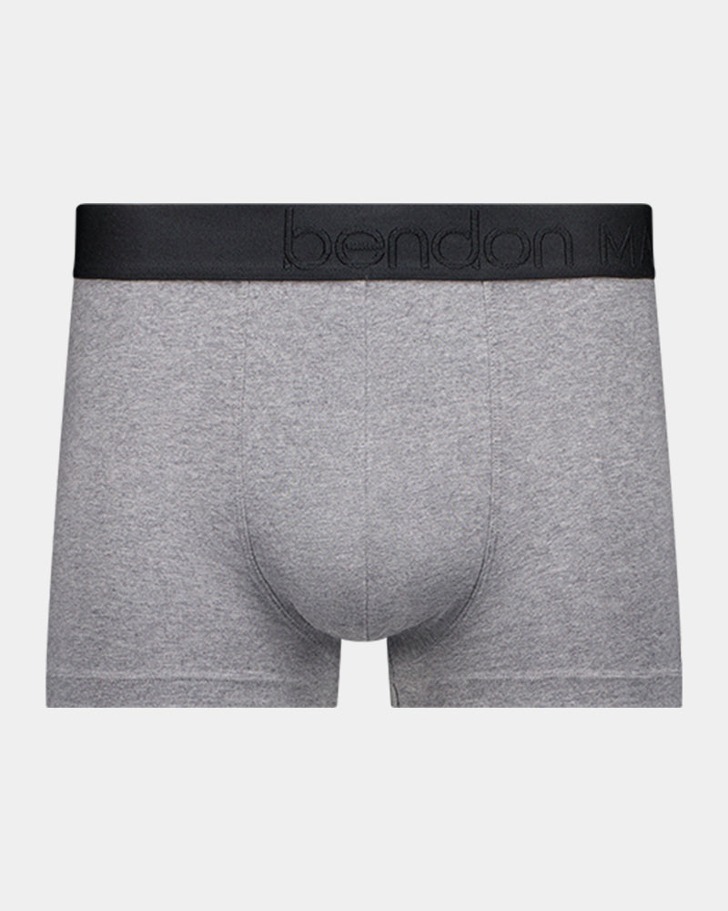 Everyday Essential Mens Trunk in GREY MARL. Flat lay front view