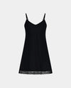 Understatement Slip in BLACK. Flat lay front view