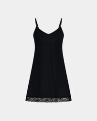 Understatement Slip in BLACK. Flat lay front view