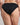 Model wears Coral High Cut Brief in BLACK. On body back view