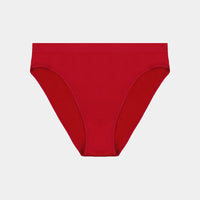 Seamless High Cut Brief in LIPSTICK RED. Flat lay front view