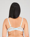 Model wears My Fit Lace Contour Bra in OMPHALODES. On body back view