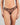 Model wears Sheer Impact Brazilian in BLACK. On body front view