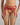 Model wears Niara Suspender in JESTER RED. On body front view