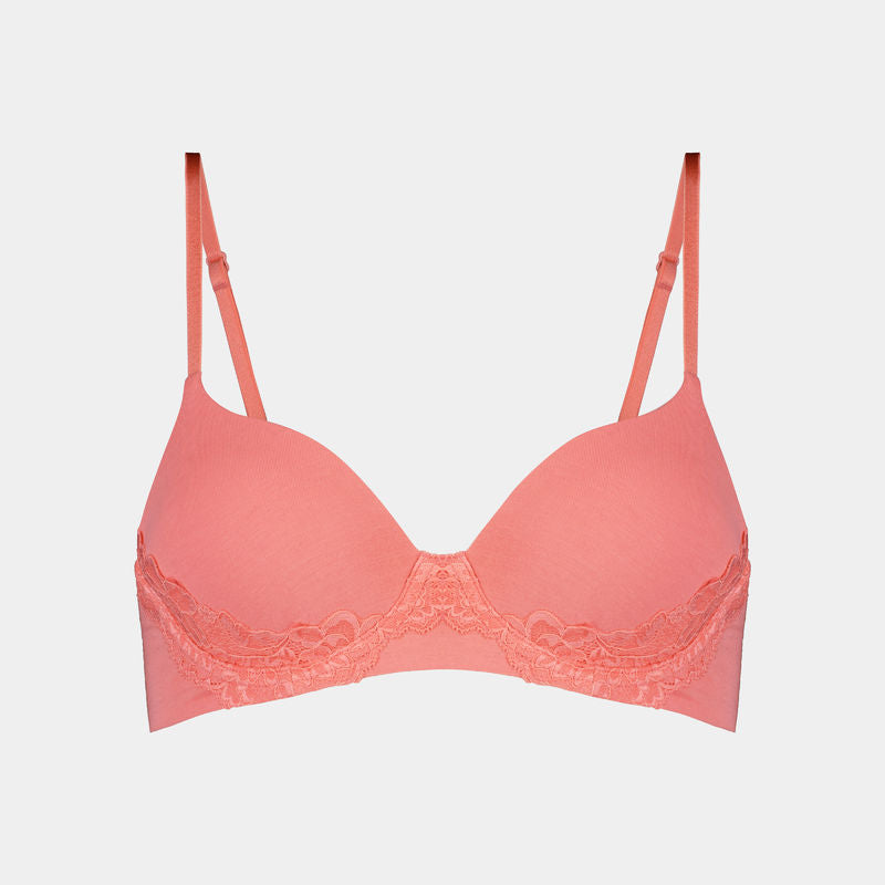 Simply Me Contour Bra in SHELL PINK. Flat lay front view