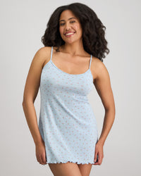 Smoothie Chemise in SKYWAY. Flat lay back view