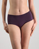 Model wears Au Naturel Full Brief in PLUM PERFECT. On body front view