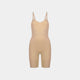 Medium Control Jumpsuit in CARAMEL. Flat lay front view