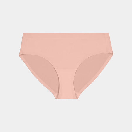 Ultimate Stretch Bikini in IMPATIENS PINK. Flat lay front view