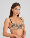 Model wears Everlasting Love Contour Bra in CAMEO ROSE / BLACK. On body side view