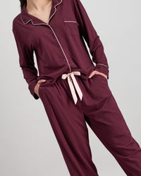 Dolce Long Pj in FIG. Flat lay back view