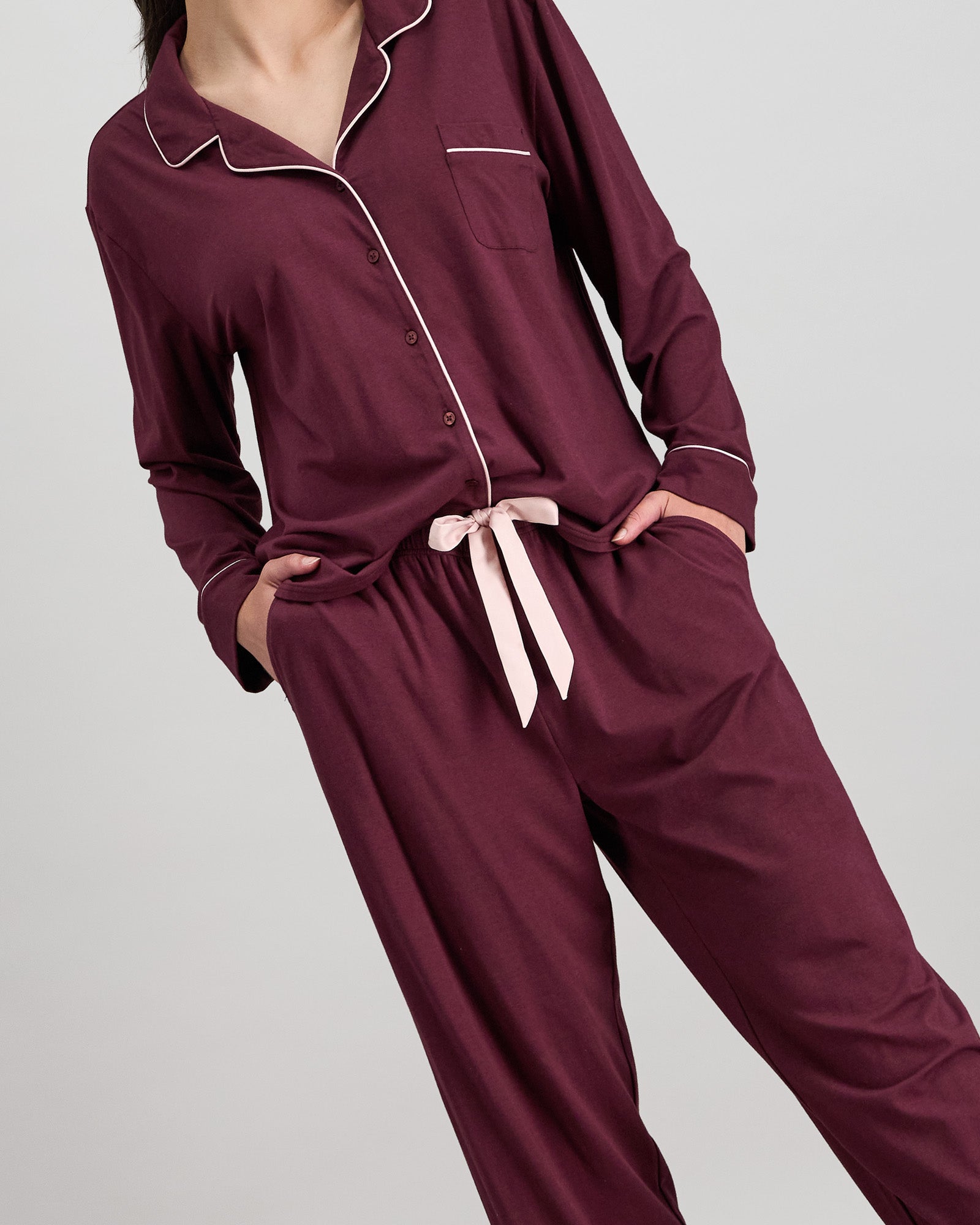 Dolce Long Pj in FIG. Flat lay back view