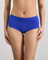 Model wears Seamless Soft Full Brief in DAZZLING BLUE. On body front view