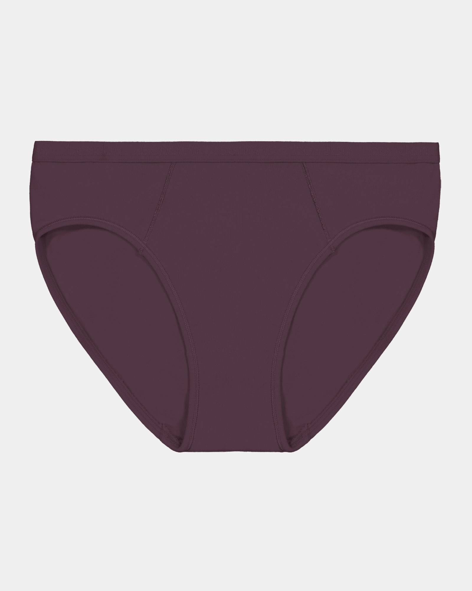 Body Cotton Bikini in PLUM PERFECT. Flat lay front view