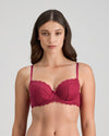 Model wears Legacy Contour Bra in BEAUJOLAIS. On body front view