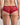 Model wears My Fit Lace Brazilian in JESTER RED. On body back view