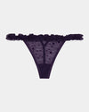 Wrapped In Stardust Thong in PURPLE VELVET. Flat lay front view