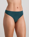 Model wears Au Naturel Thong in MEDITERRANEA. On body side view