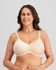 Model wears Bendon Restore Mastectomy Bra in LATTE. On body front view