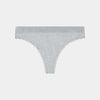 Cotton Logo Thong in GREY MARL. Flat lay front view