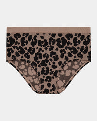 Seamless Jacquard Full Brief in LEOPARD LOVER. Flat lay front view