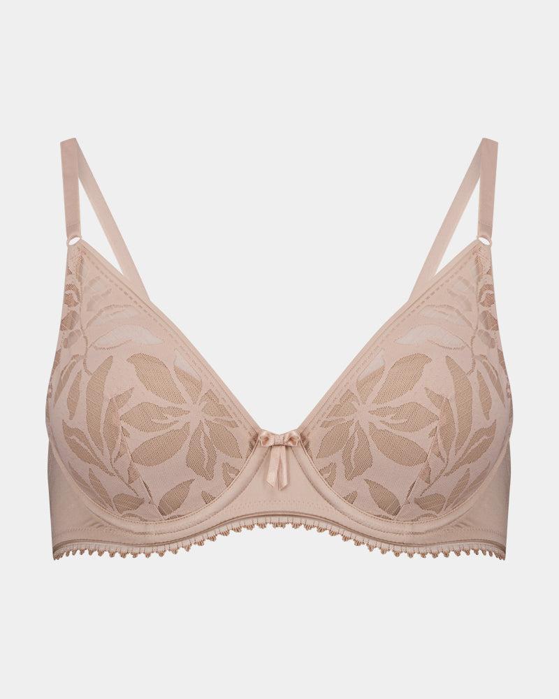 Milla Contour Bra in LATTE. Flat lay front view