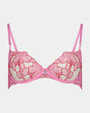 Josephine Underwire Bra in SACHET PINK. Flat lay front view