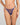 Model wears Wild Flower Thong in Surf The Web. On body front view