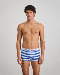 Rugby Stripe Mens Trunk in SKYWAY/DAZZLING BLUE. Feature shot