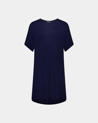 Belle Bamboo Nightie in NAVY BLAZER. Flat lay front view