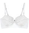 Castaspell Contour Long Line Bra in WHITE. Flat lay front view