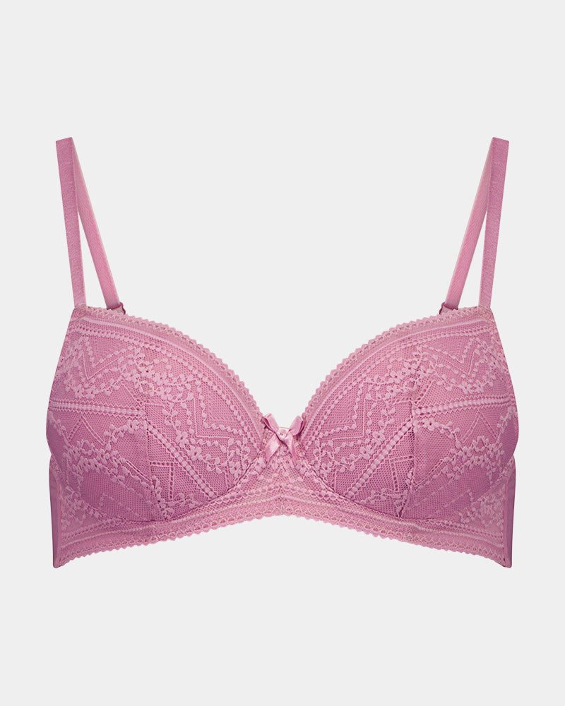 Annie Contour Bra in CASHMERE ROSE. Flat lay front view