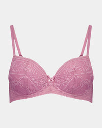 Annie Contour Bra in CASHMERE ROSE. Flat lay front view