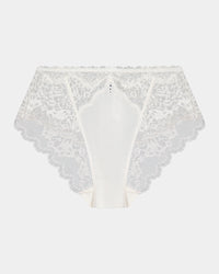 Shivani High Waisted Brief in SUGAR. Flat lay front view