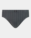 Cotton Stretch Mens Brief in CHAR BLACK. Flat lay front view