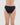 Model wears Seamless Soft Bikini in BLACK. On body back view