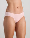 Model wears Seamless Soft Bikini in ICY PINK. On body side view